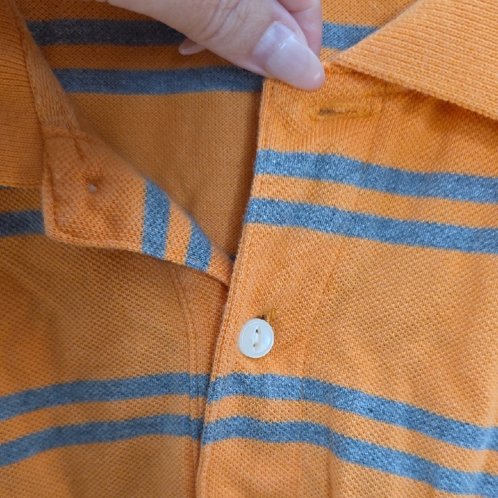 St. John’s Bay Men's Orange Striped Polo Shirt Short Sleeve Size XXL - Picture 3 of 7